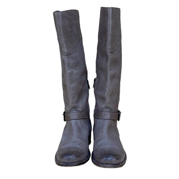 FRYE Women’s Grey Distressed Knee High Leather Boots Size 7 B - Picture 5 of 17
